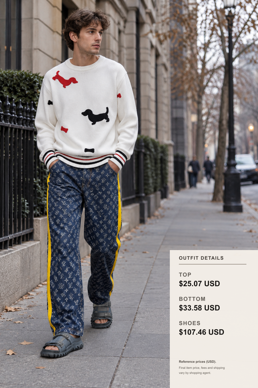 Thom Browne Winter Knitwear Styling outfit 1 full-body street style for fashionreps