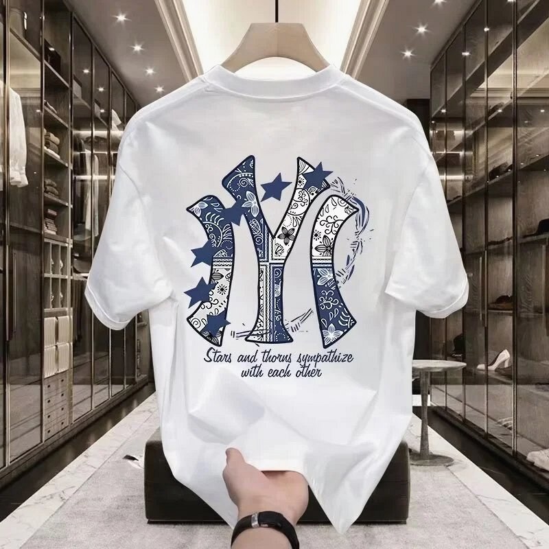 MLB Blue Printed Streetwear T-Shirt Review: Grading the M–5XL Size Curve on a $3.73 Milk-Silk Tee
