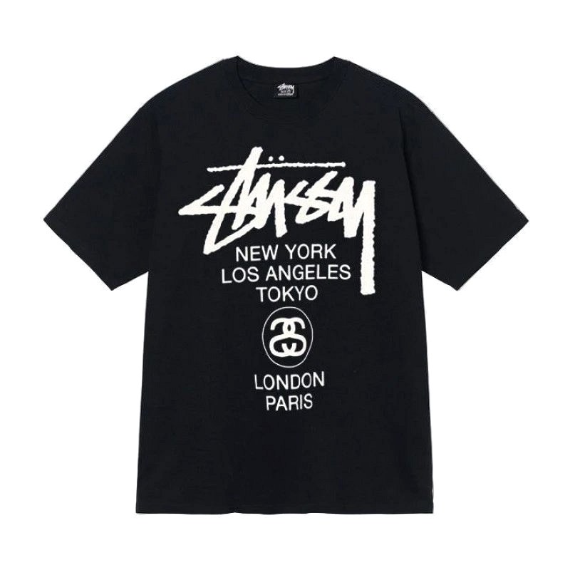 Stussy Letter-Print Black T-Shirt Review: 250–300 gsm Long-Staple Cotton in a Loose Cut